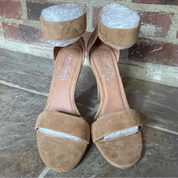 Jeffrey Campbell Great Moments Hough Tan Suede Ankle Strap Heels Pumps Size 9.5 - Picture 9 of 16